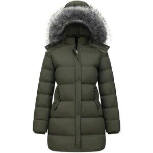 Women's Winter Thicken Puffer Coat Standard & Plus Size Warm Snow Jacket with Fu